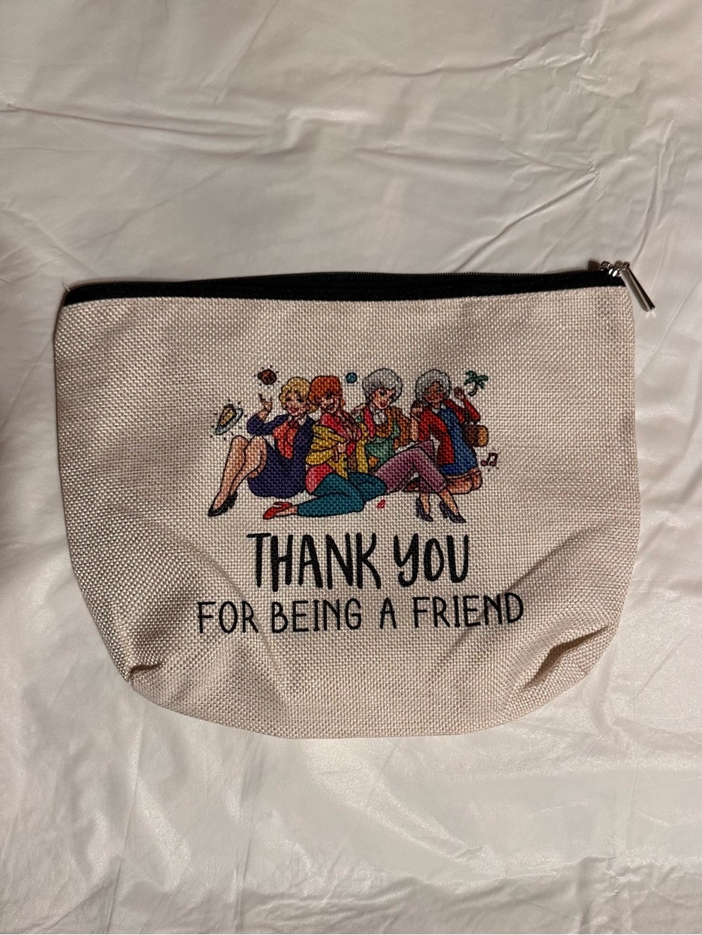 The Golden Girls Canvas Cosmetic Pouch - Thank You For Being A Friend (Cream)
